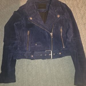 Women's Blue Suede Jacket